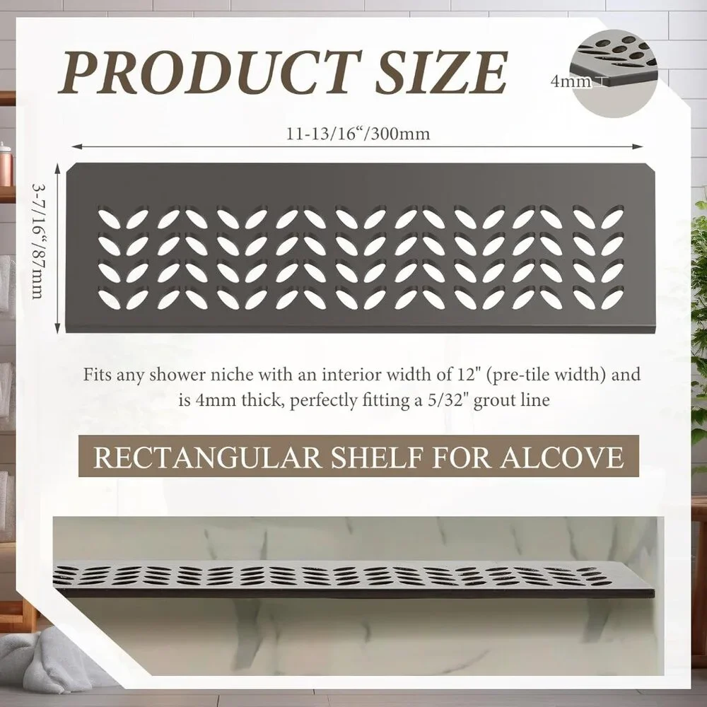 2Pk Aluminum Shower Niche Shelf Bronze 5/32